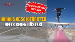 Hürkuş ve Solotürk'ten nefes kesen gösteri: Uçağın kanadında yürüdüler